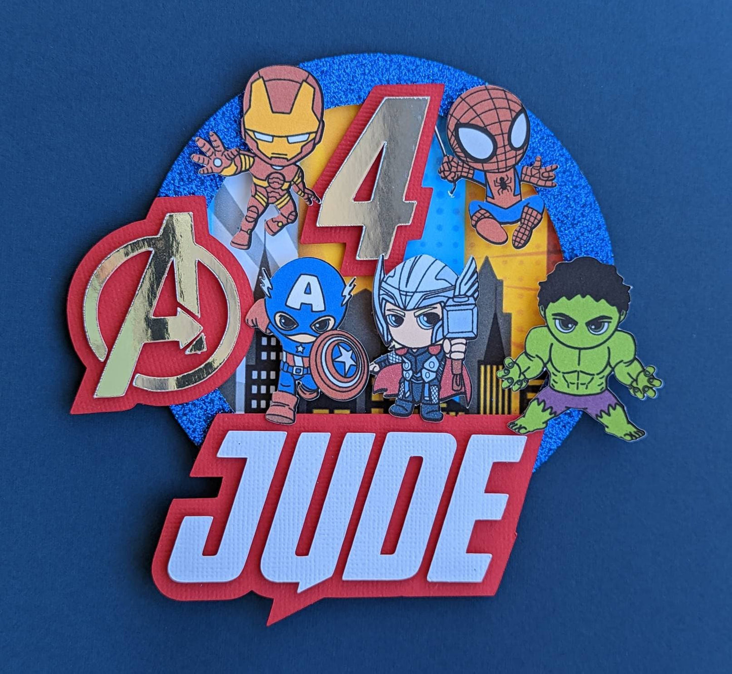 Personalised superhero cake topper