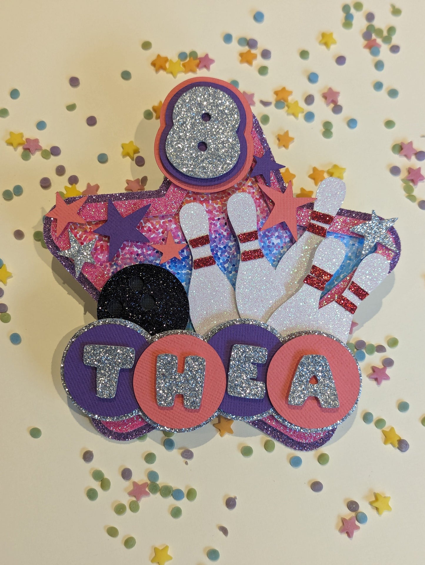 Ten pin Bowling cake topper