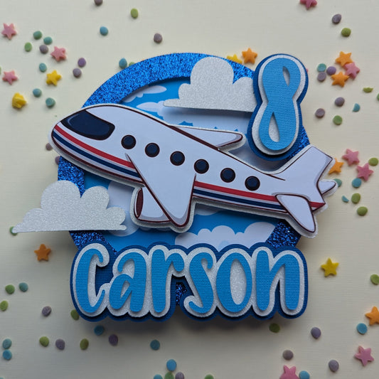 Personalised aeroplane cake topper