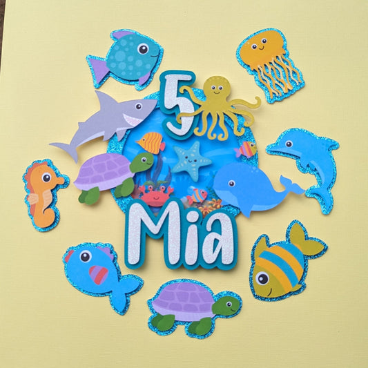 Personalised ocean under the sea cake topper
