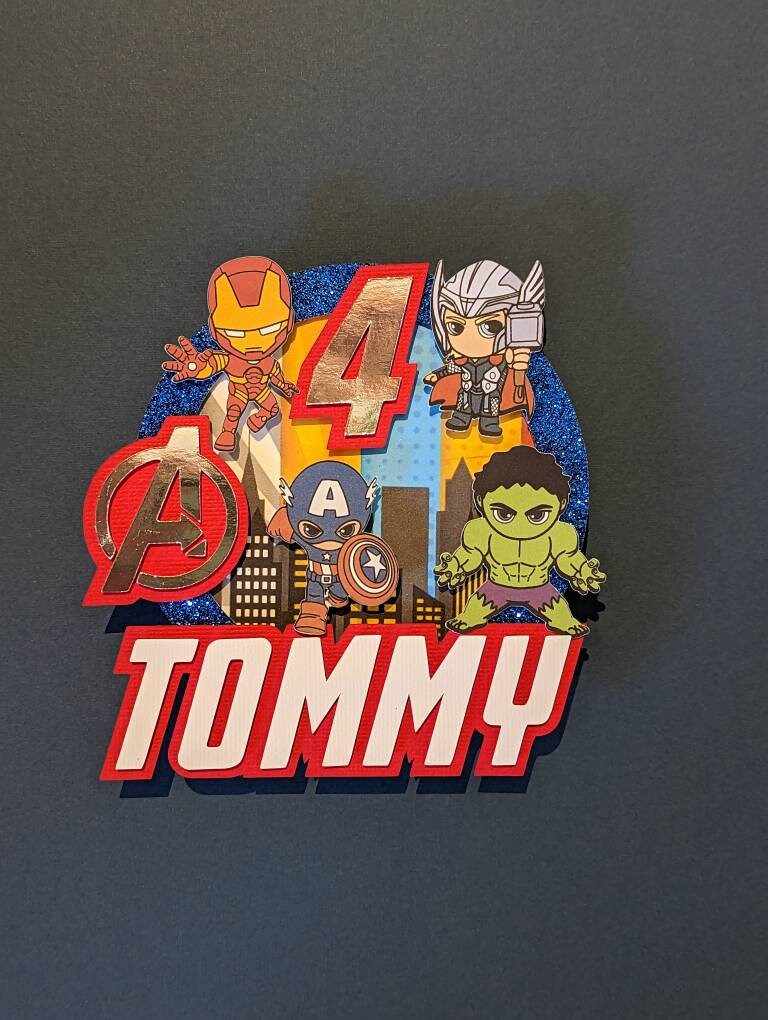 Personalised superhero cake topper