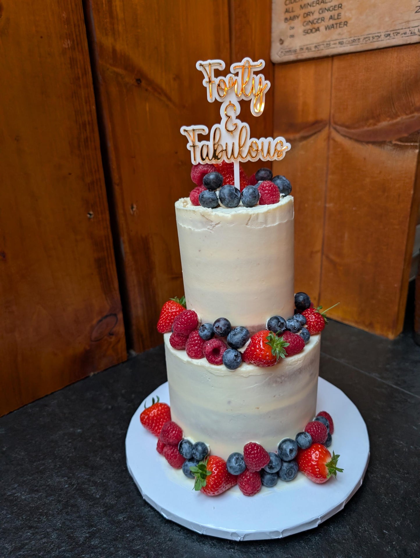 Forty and fabulous acrylic cake topper
