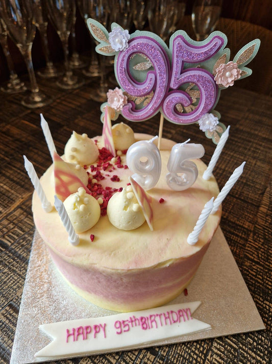 Floral number age cake topper