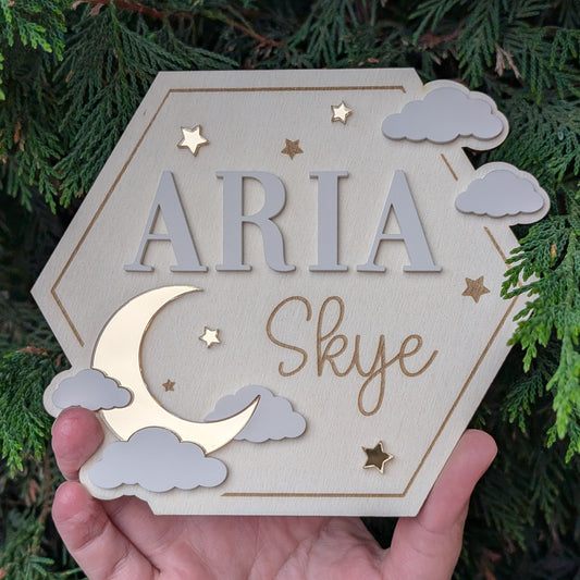 Wooden Baby Name Sign