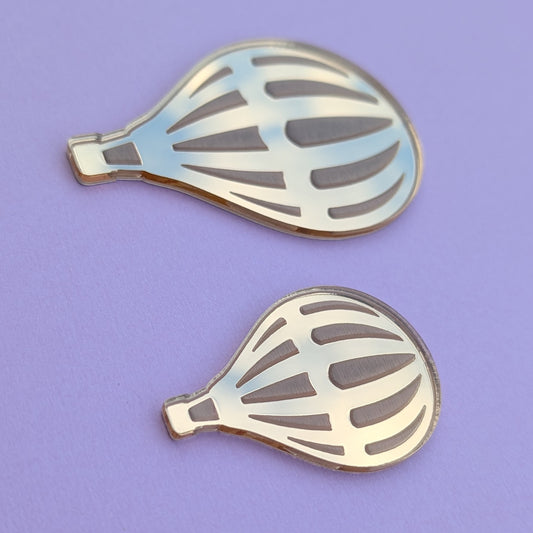 Gold Mirror acrylic hot air balloon cake charm set of 4