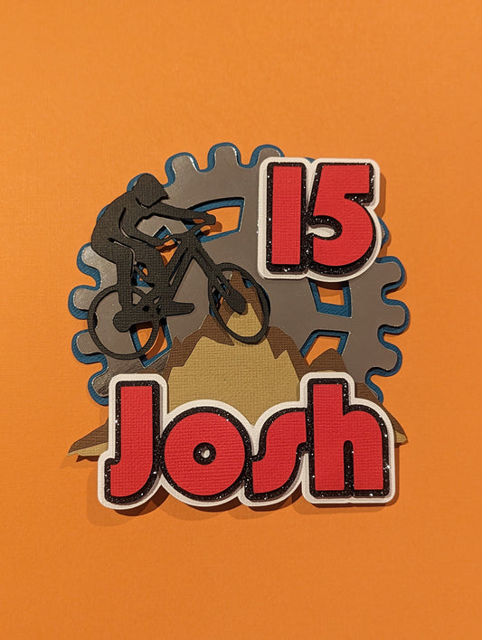 Personalised bike cake topper