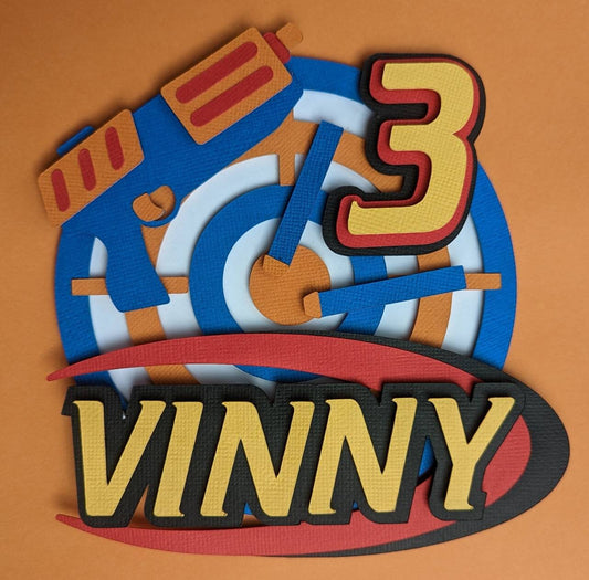 Personalised shooter target cake topper