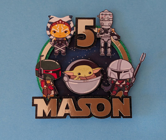 Personalised star heros cake topper