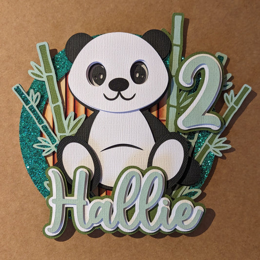 Personalised panda cake topper