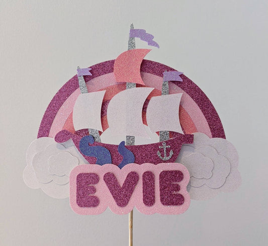 Pirate ship cake topper