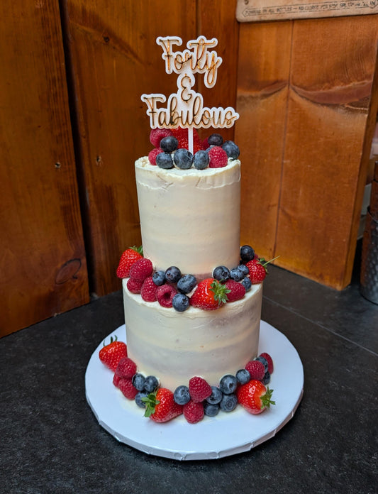 Forty and fabulous acrylic cake topper