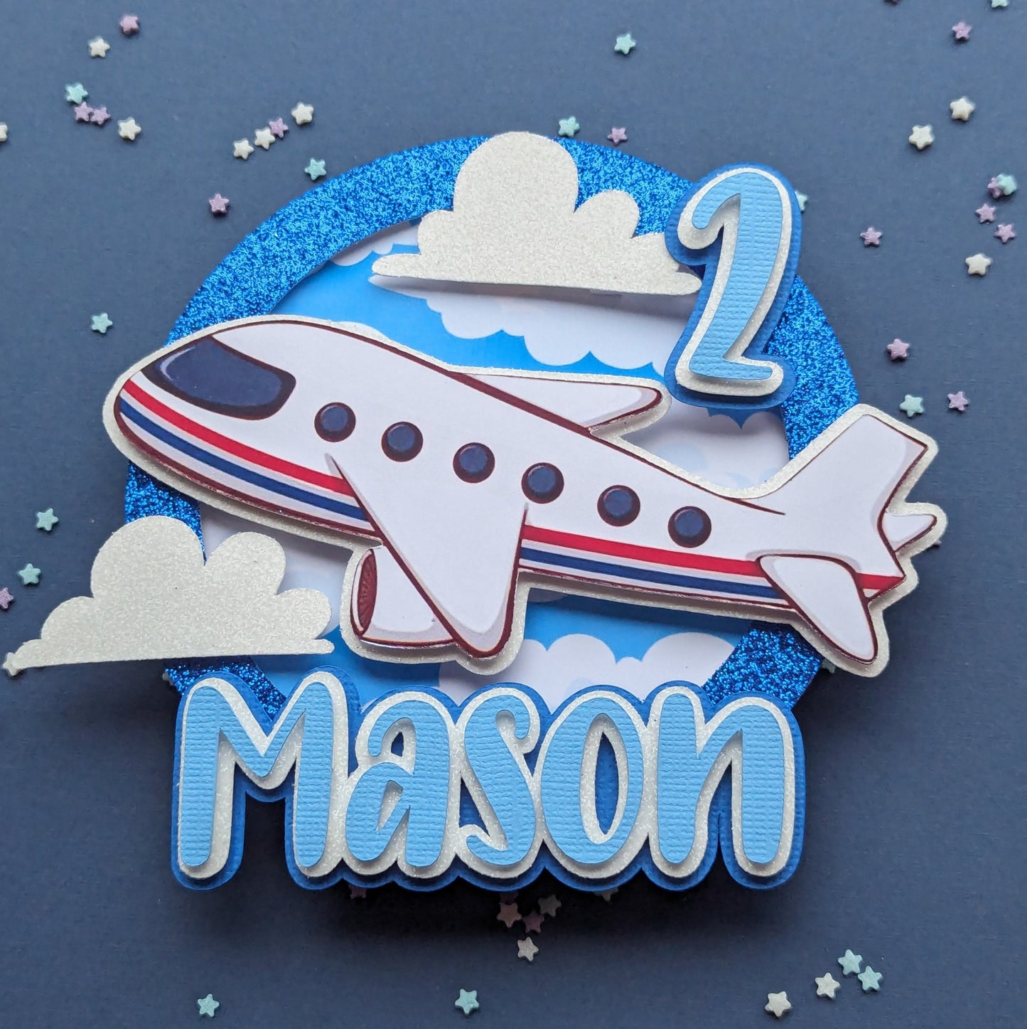 Personalised aeroplane cake topper