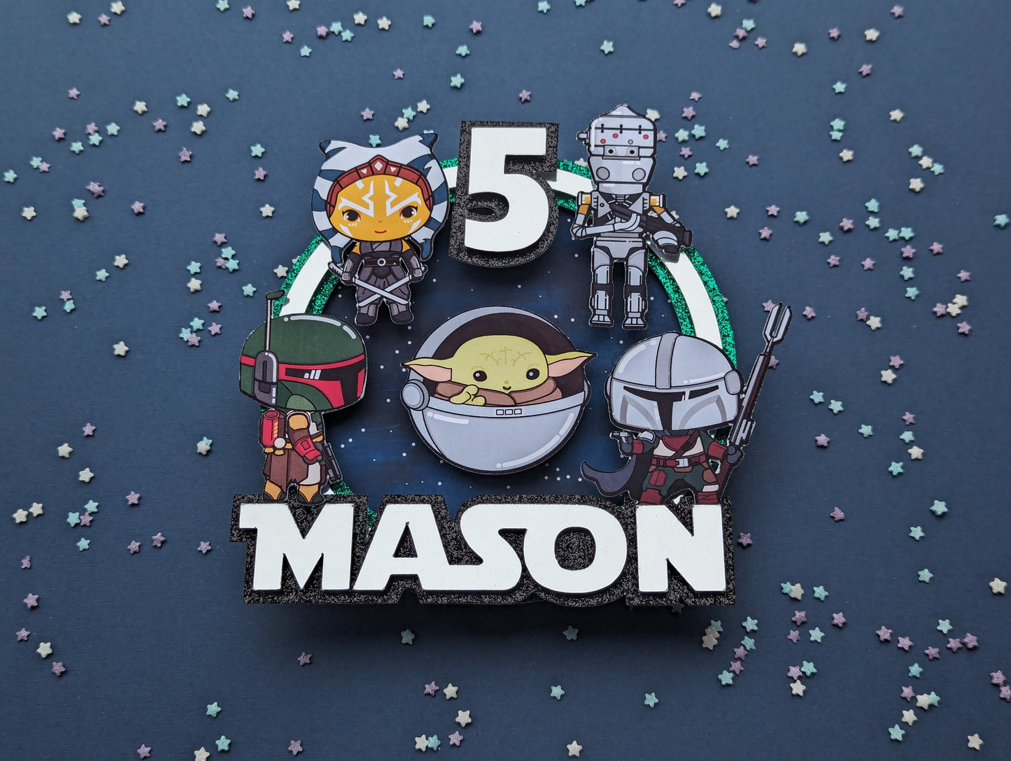 Personalised star heros cake topper