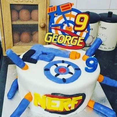 Personalised shooter target cake topper