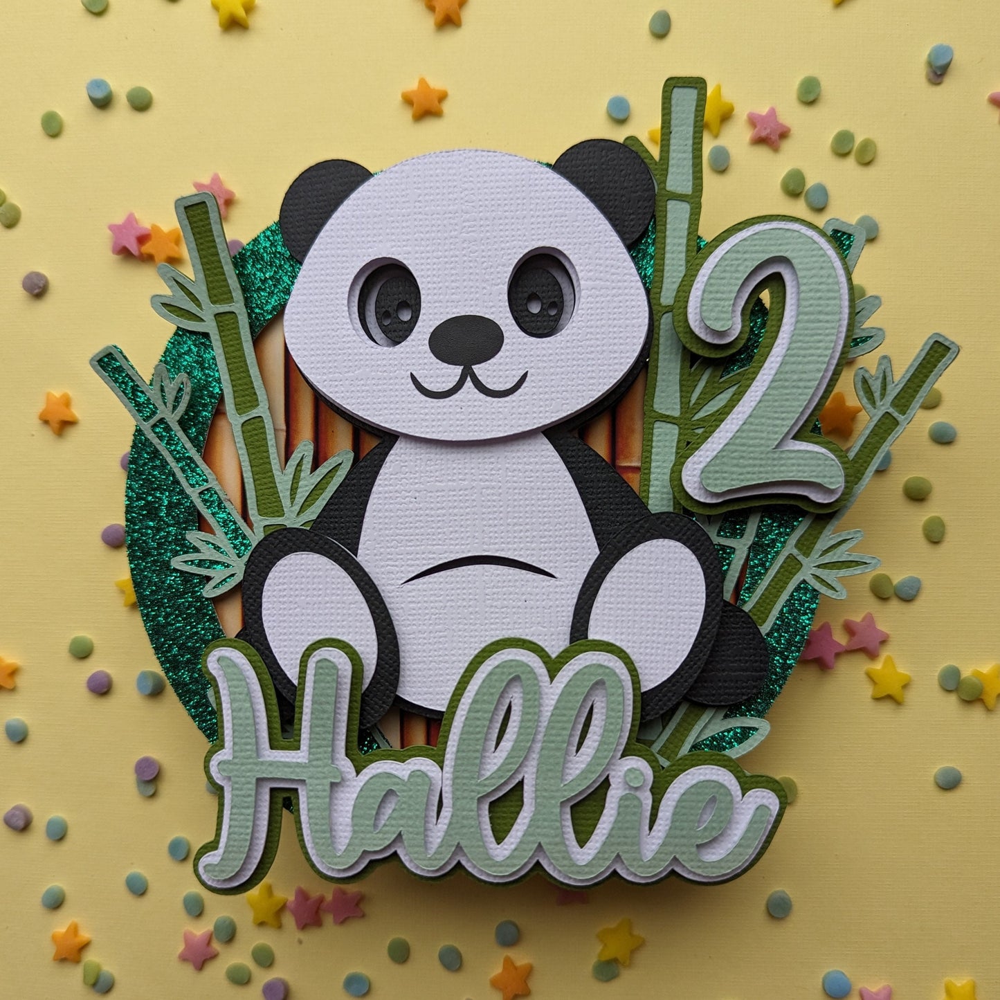 Personalised panda cake topper