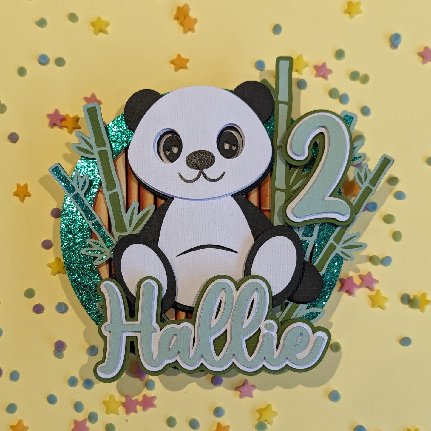 Personalised panda cake topper