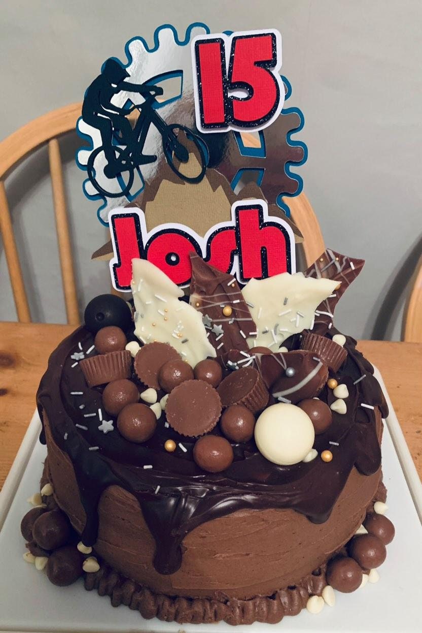 Personalised bike cake topper