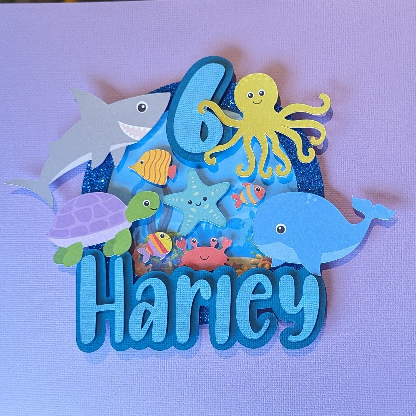 Personalised ocean under the sea cake topper