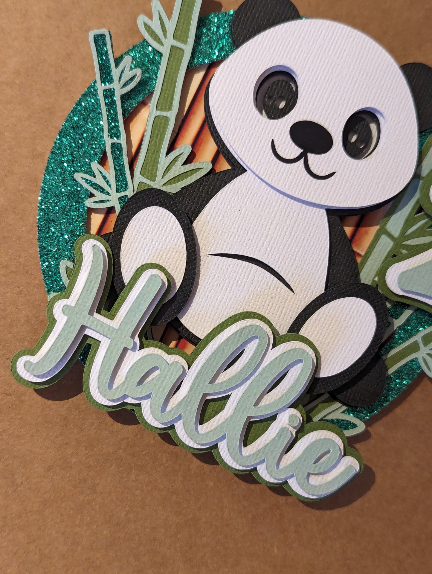 Personalised panda cake topper