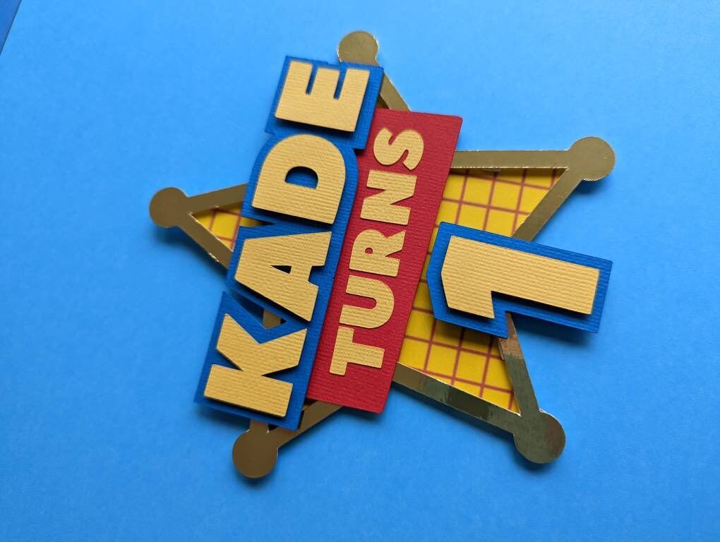Personalised cowboy sheriff badge cake topper