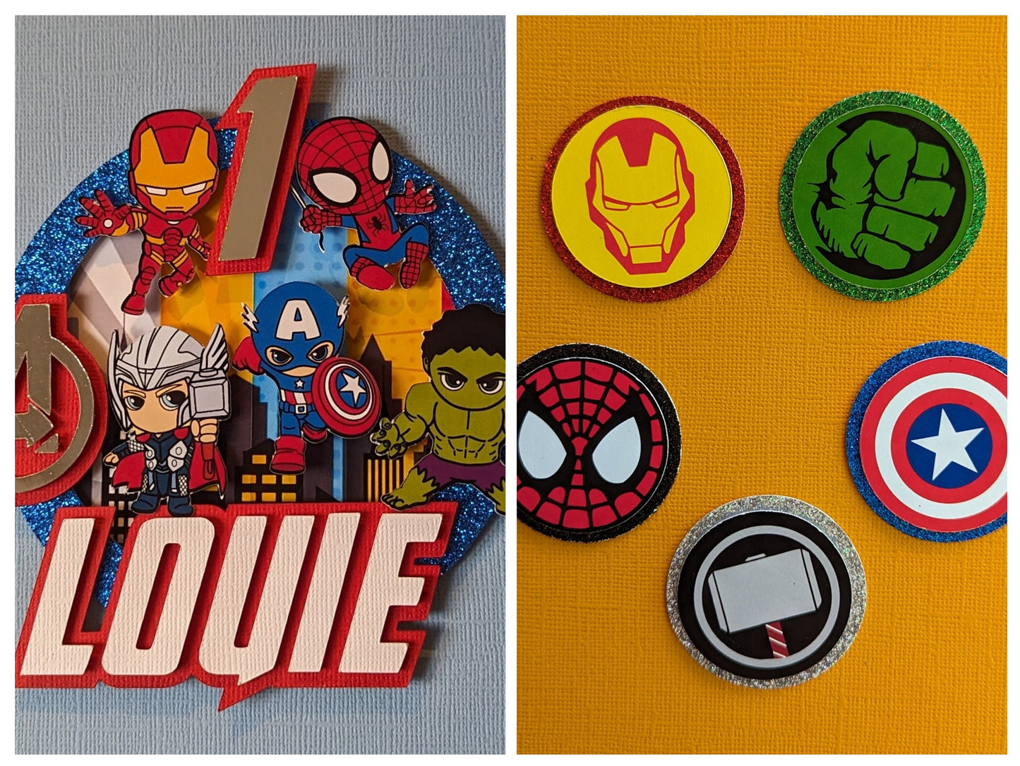 Personalised superhero cake topper