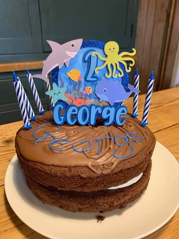 Personalised ocean under the sea cake topper