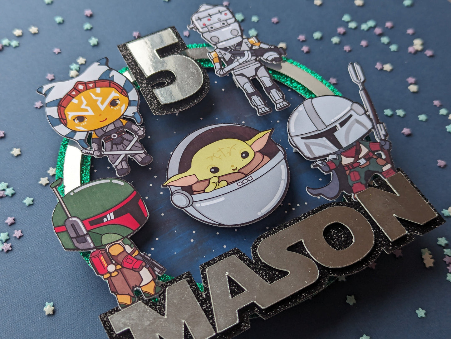 Personalised star heros cake topper