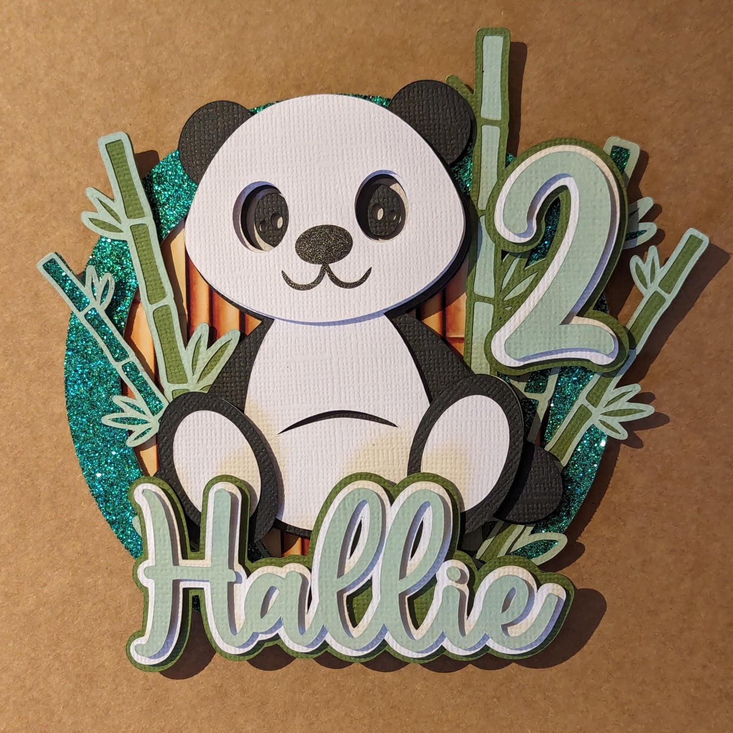 Personalised panda cake topper