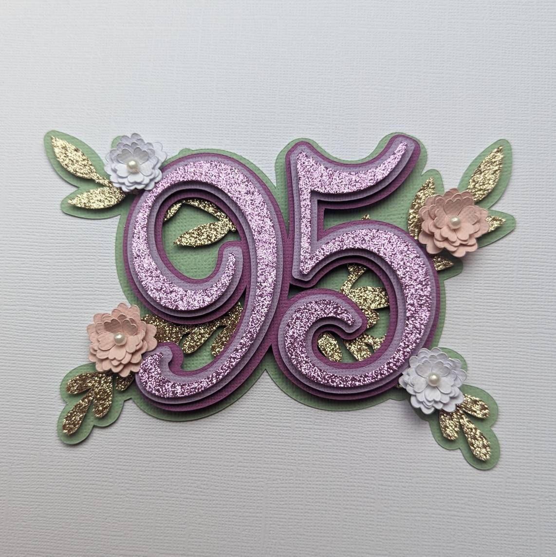 Floral number age cake topper