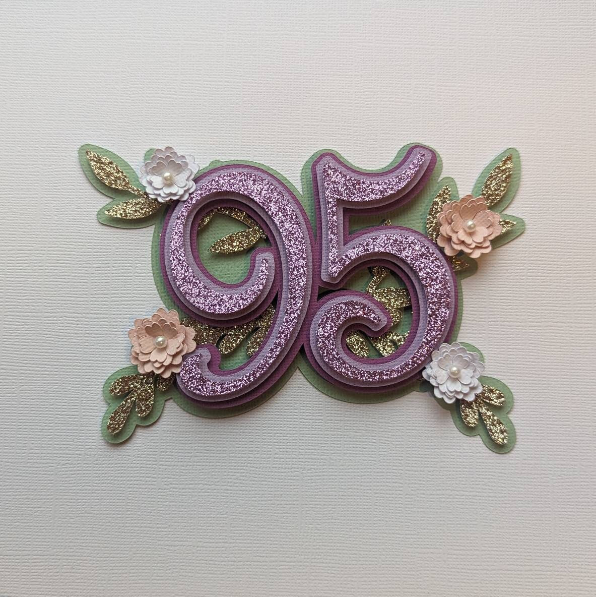 Floral number age cake topper