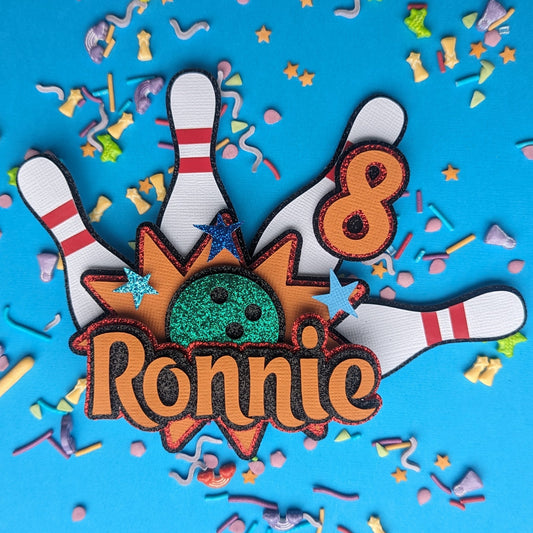 Personalised bowling cake topperr