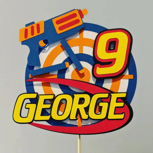 Personalised shooter target cake topper