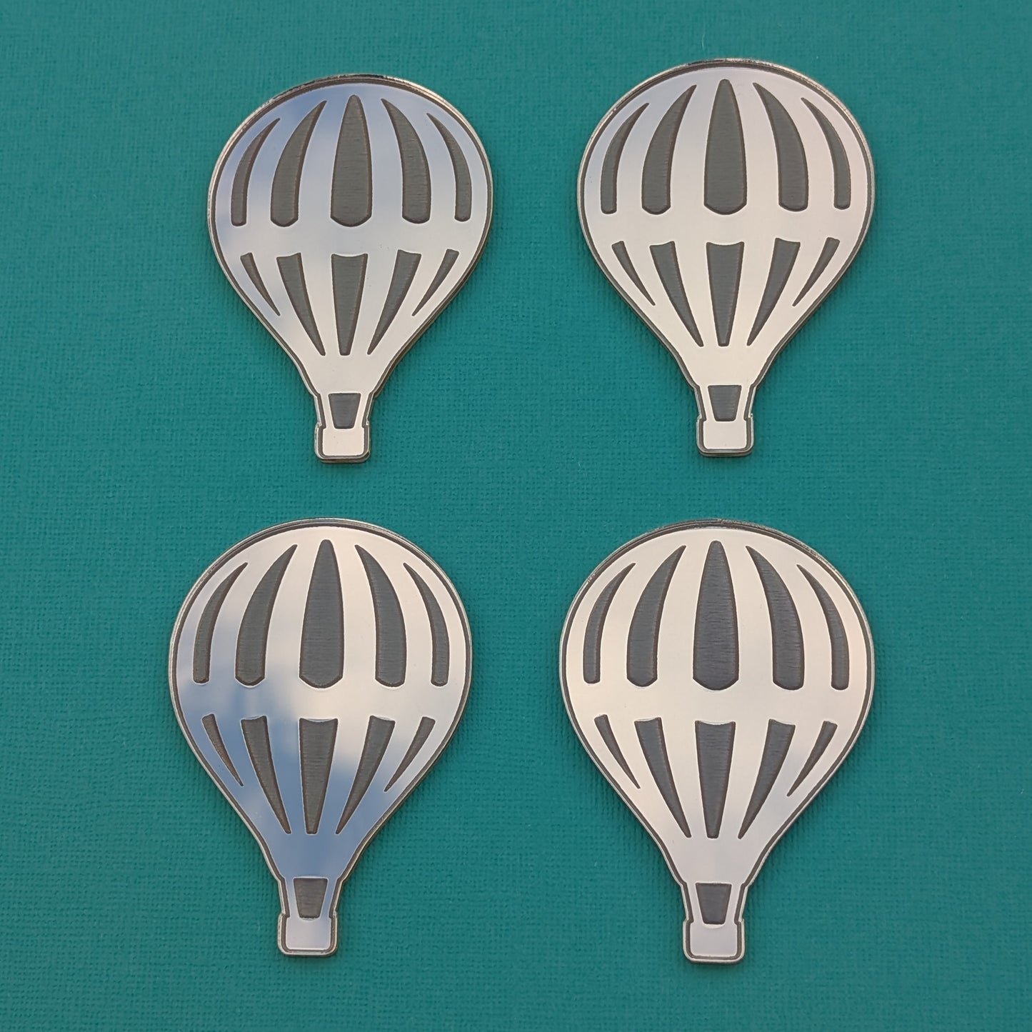Gold Mirror acrylic hot air balloon cake charm set of 4