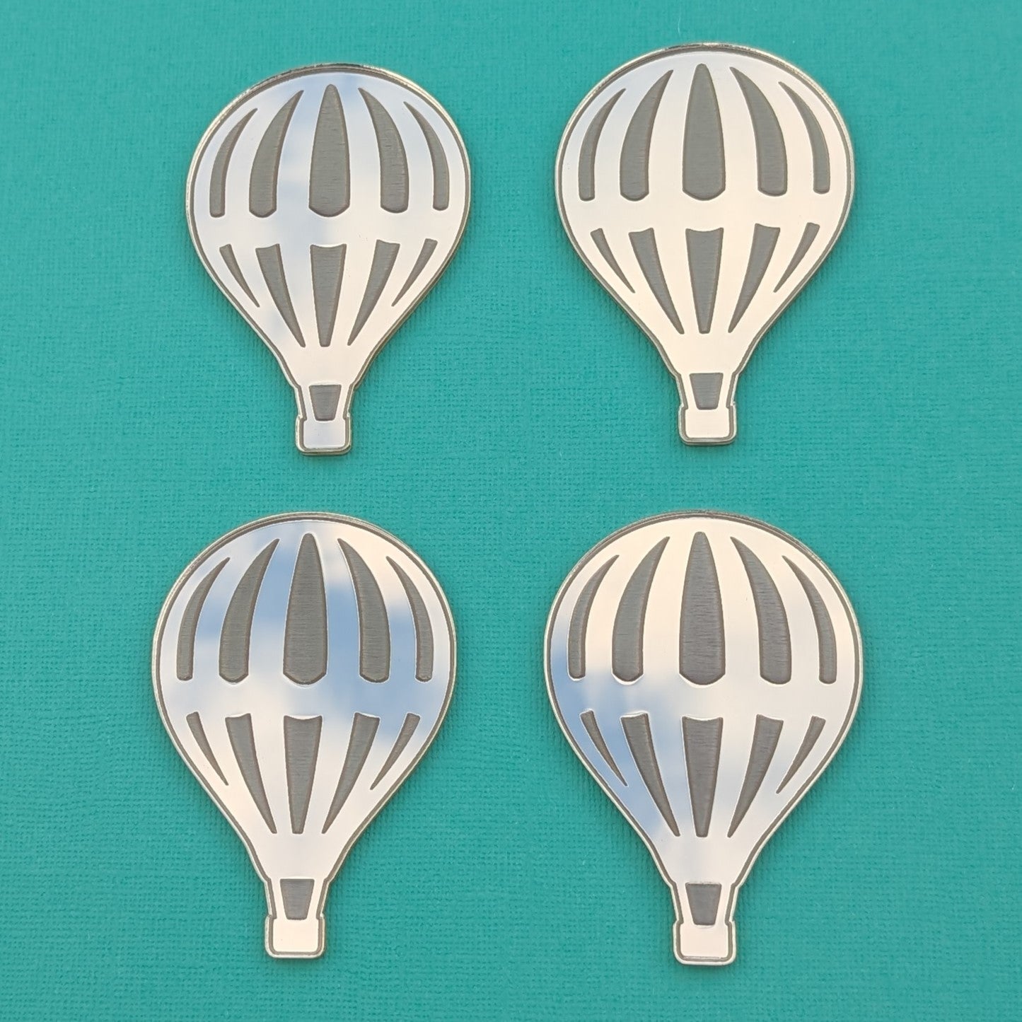 Gold Mirror acrylic hot air balloon cake charm set of 4