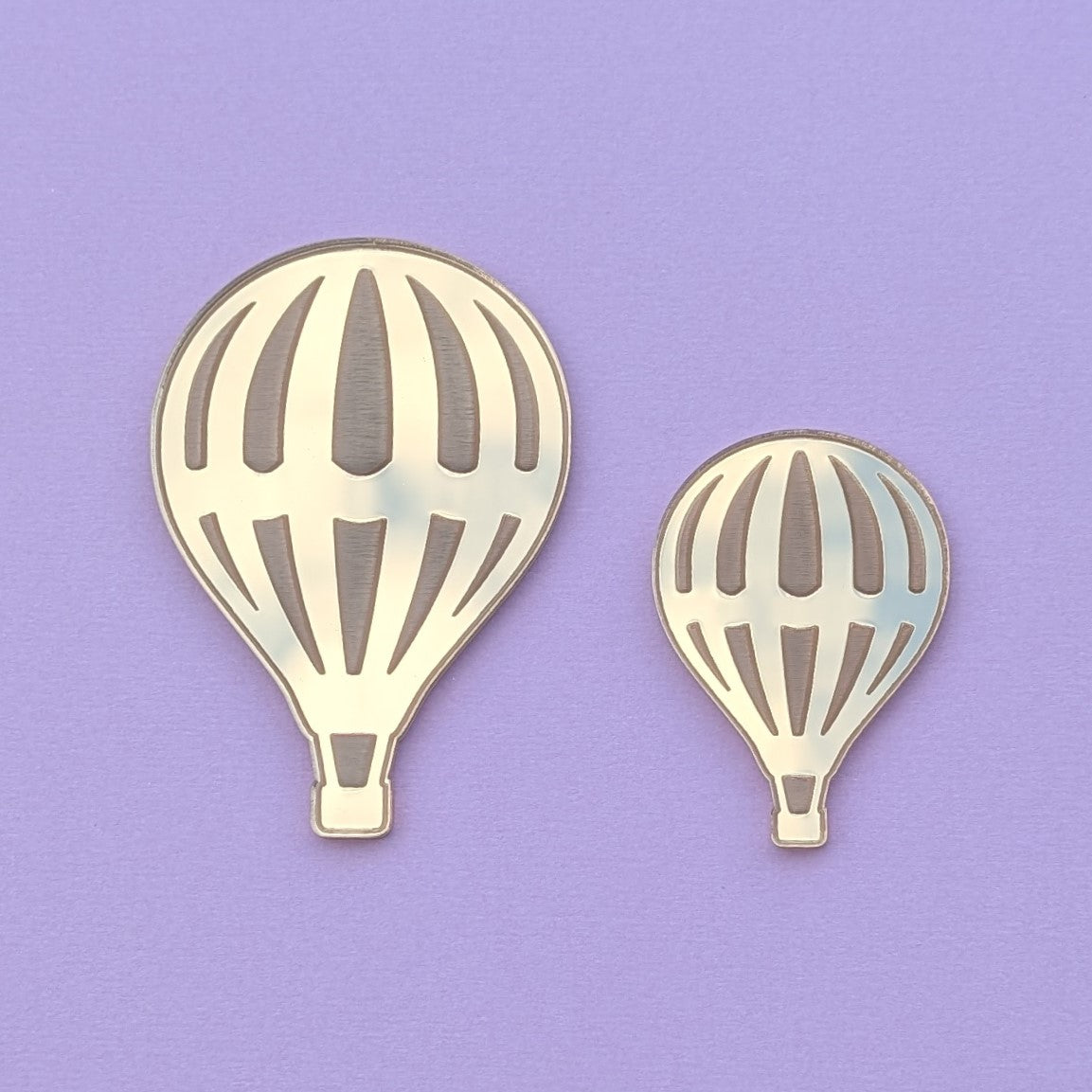 Gold Mirror acrylic hot air balloon cake charm set of 4