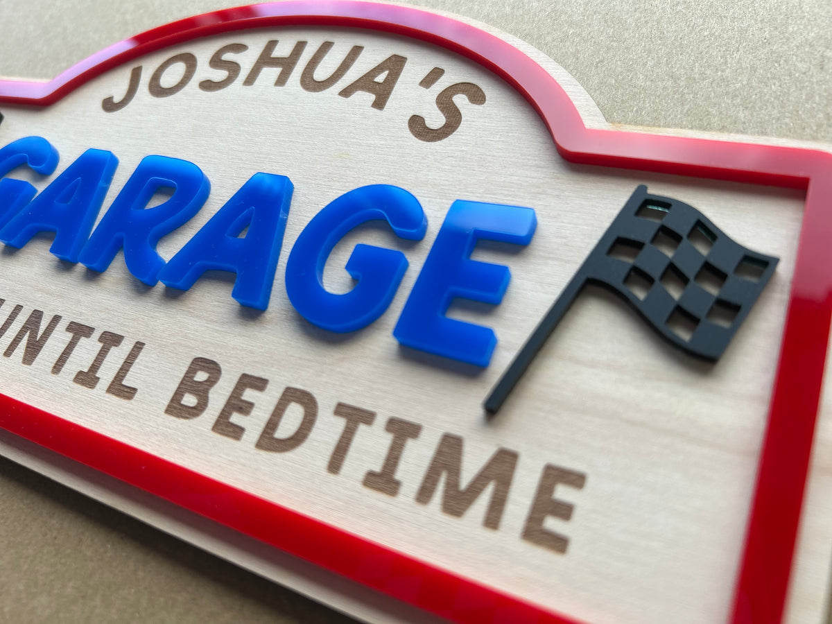 Garage playroom sign