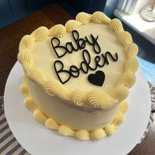 Personalised custom wording acrylic cake topper or charm in Sunshine font