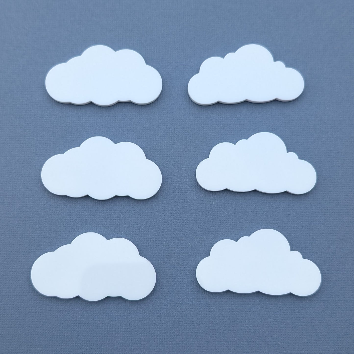 White acrylic cloud cake charm set of 6