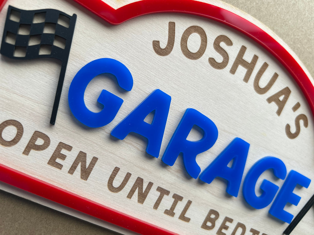 Garage playroom sign