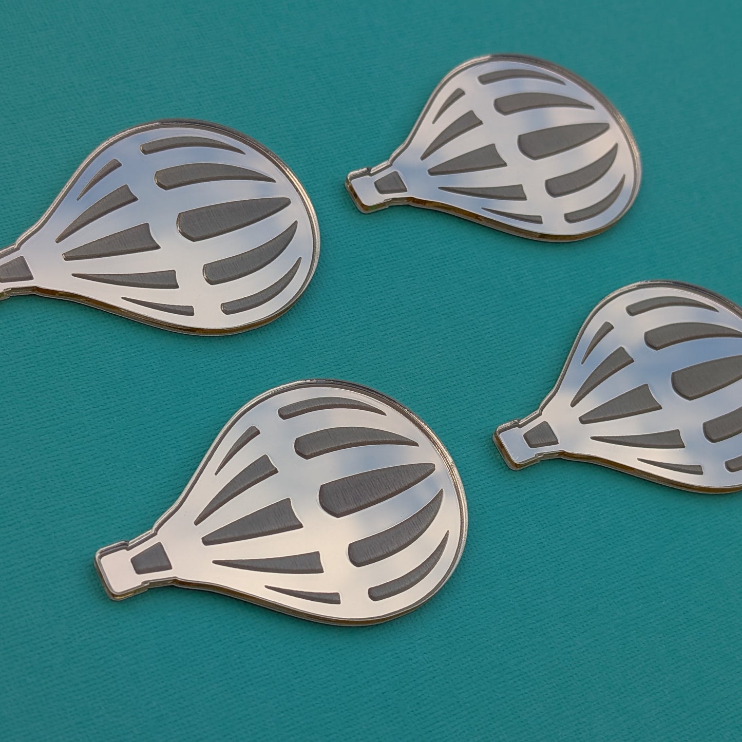 Gold Mirror acrylic hot air balloon cake charm set of 4