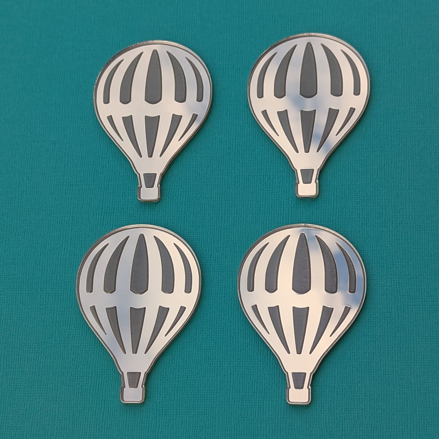 Gold Mirror acrylic hot air balloon cake charm set of 4