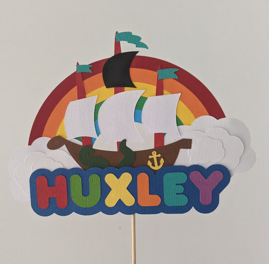 Pirate ship cake topper