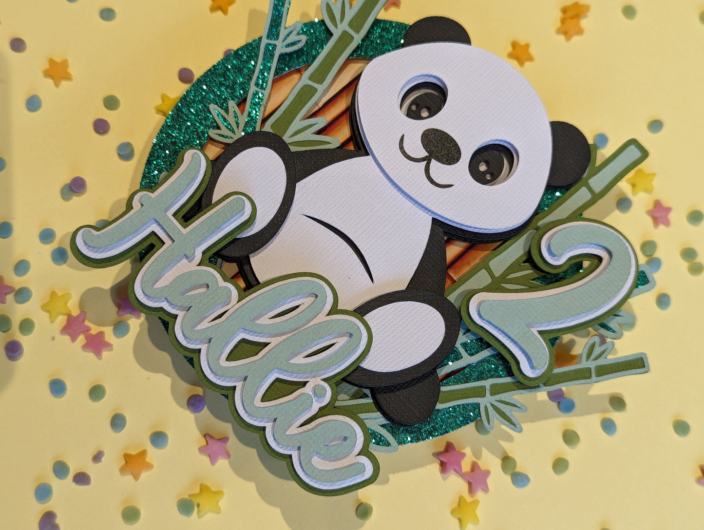 Personalised panda cake topper