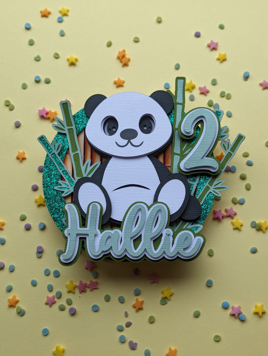 Personalised panda cake topper