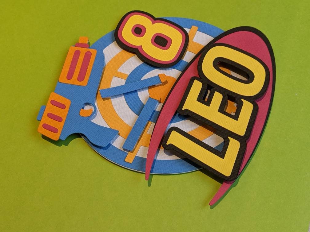 Personalised shooter target cake topper