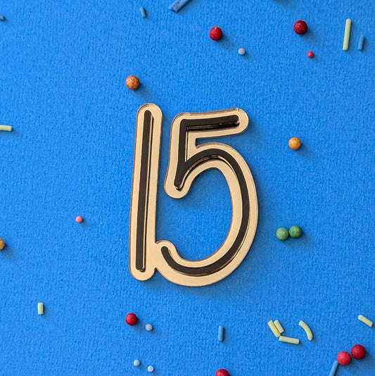 Double layer acrylic number cake topper