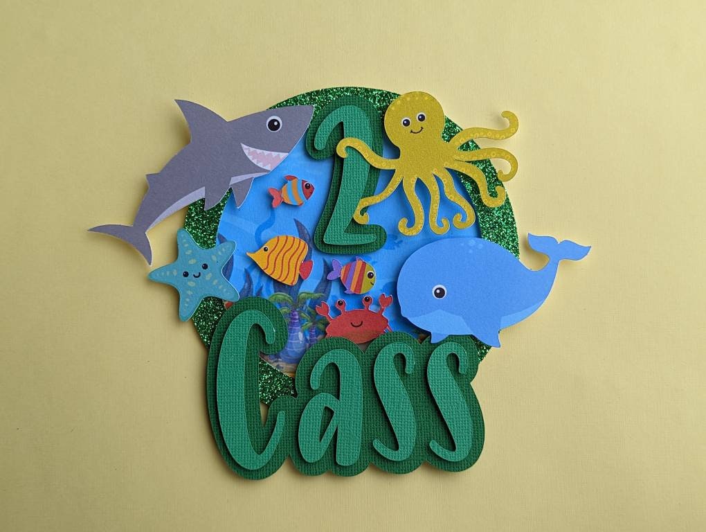 Personalised ocean under the sea cake topper