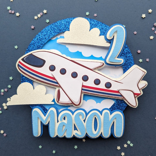 Personalised aeroplane cake topper