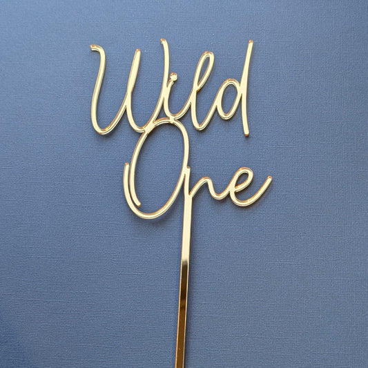'Wild one' acrylic cake topper