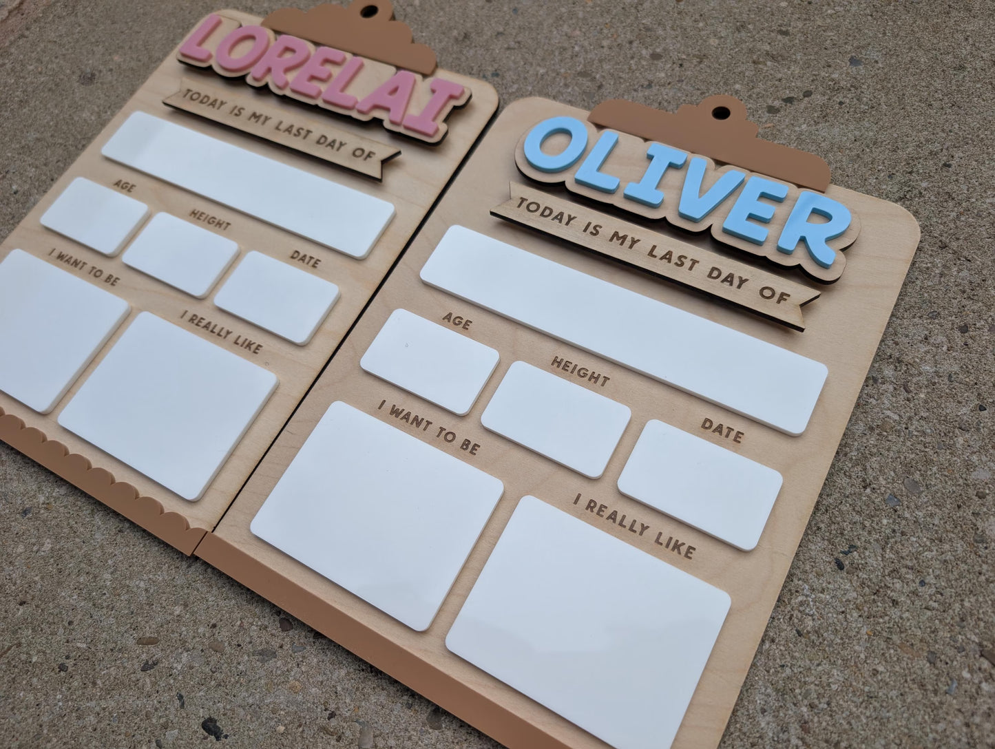 Personalised first day / last day of school board sign